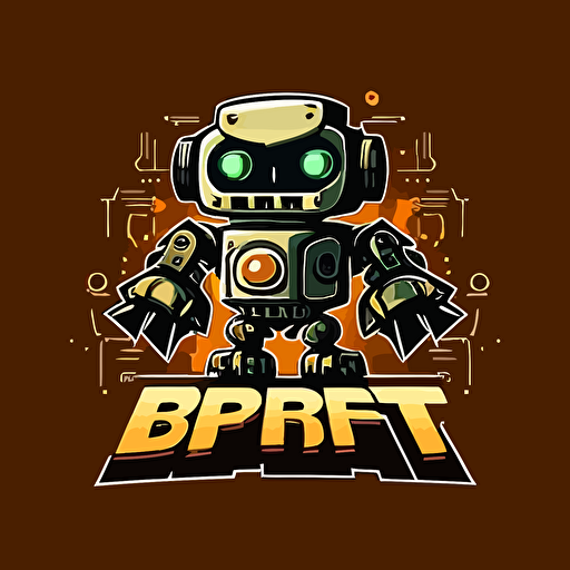 a mascot logo of a robot, simple, vector