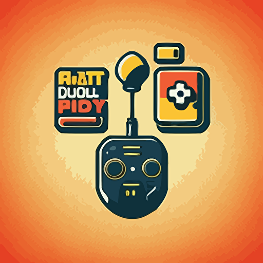podcast logo, modern, vector, include microphone, and video game joystick
