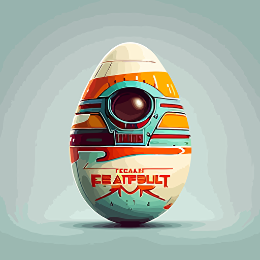 "flat design", funny x-wing starfighter "painted egg", vector logo