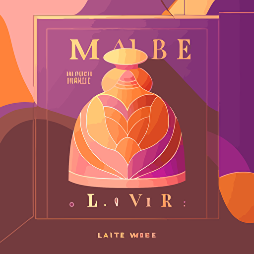 Cover art for a book entitled Love Me Back | STYLE: modern design, vector adobe illustration, cairn, minimalist, in the style of The Alchemist | COLOR: Mauve, orange-gold, guava | MOOD: warm, soft
