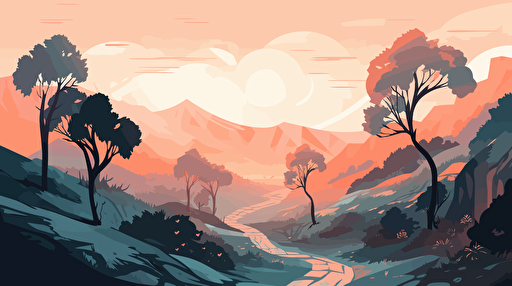 vector illustration of Landscape with many unclear paths.