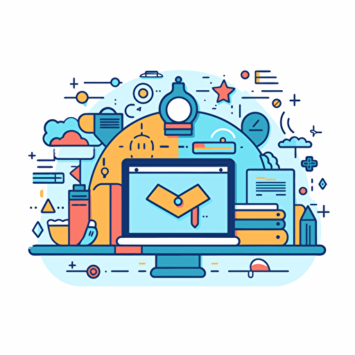 visualizing succesful online courses business in a symbol, powerful, minimalistic, catchy, impactful, vectors, v 5.1