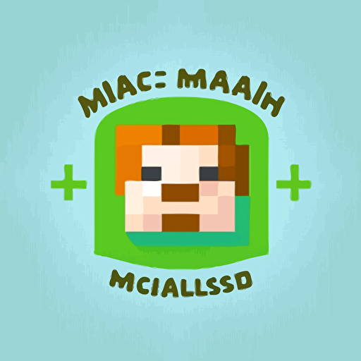 a minimal vector logo design for a minecraft math courses for children