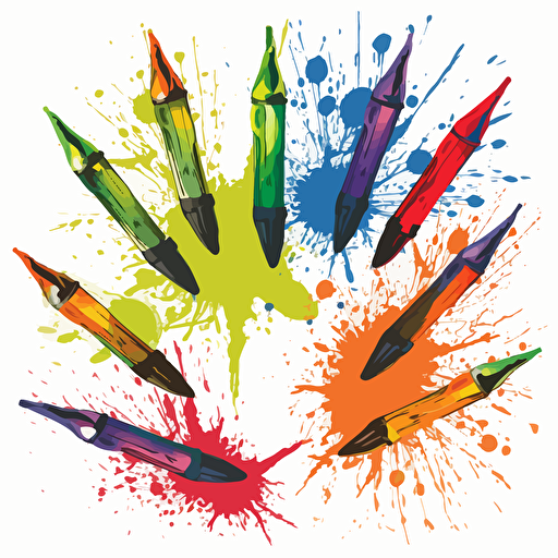 bright pen and ink fourishes vector style