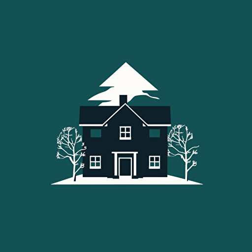 create a simple real estate logo, vector style, big house