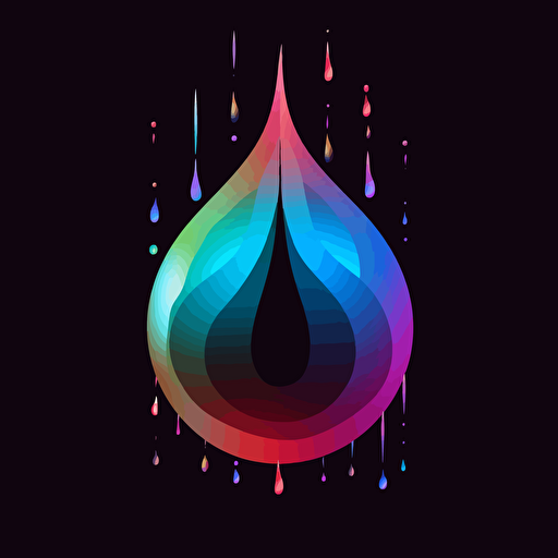 a vector colorful translucid drop of water logo