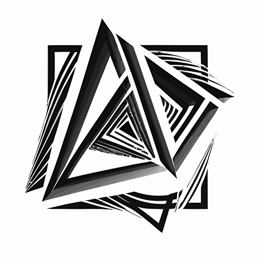 a geometric logo, vector style, simple, black and white