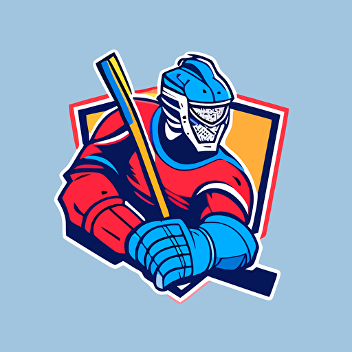 hockey goalkeeper minimalist vector mascot style