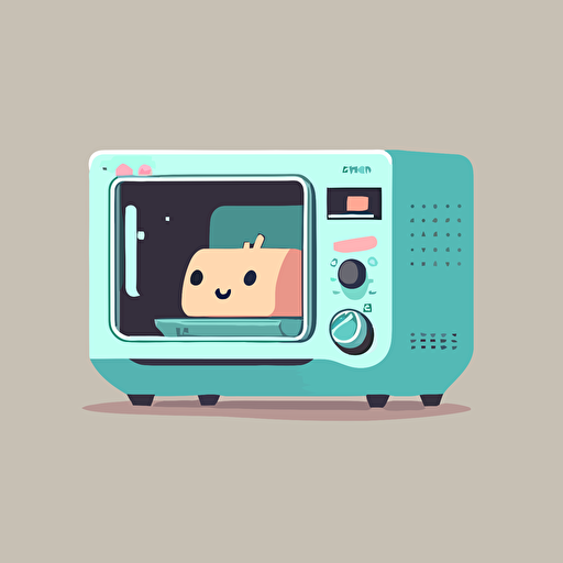 smart oven, cute, vector, minimalist, loveable