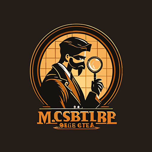 simple logo for doctor looking with magnifying glass for real estate, retro, vector flat, PNG, SVG, flat shading, solid background, mascot, logo, vector illustration, masterwork, 2D, simple, illustrator