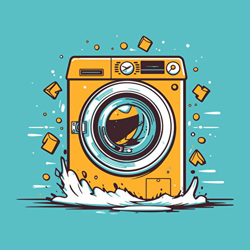 washing machine jumping vector illustration