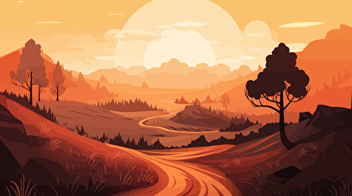 vector illustration of Landscape with many unclear paths.