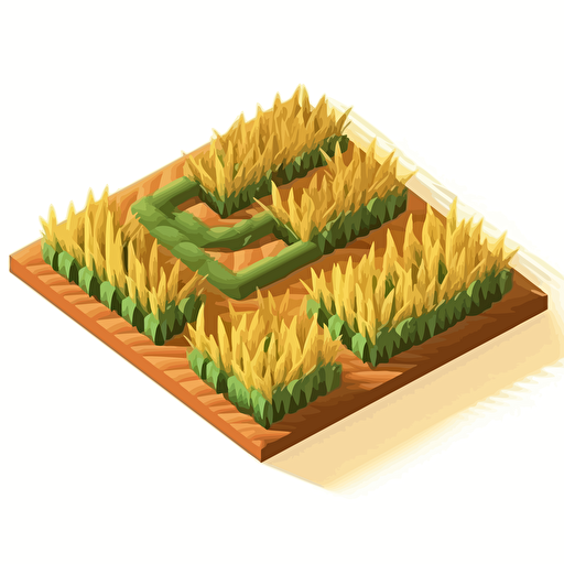 corn field. isometric view. minimal vector illustration.