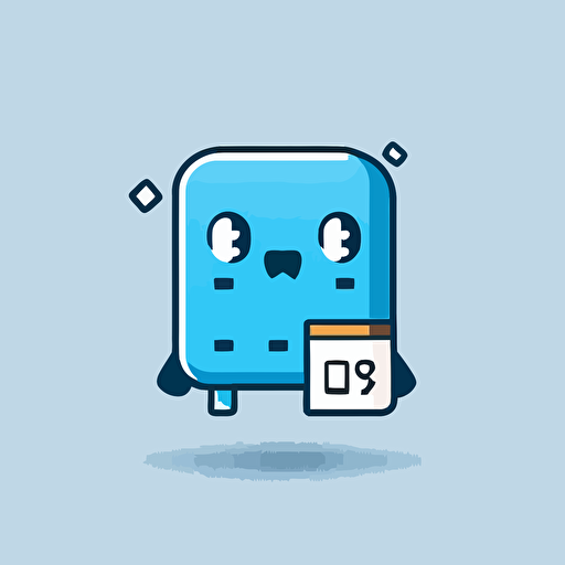 modern and simple logo of calendar like a mascot, simple, vector