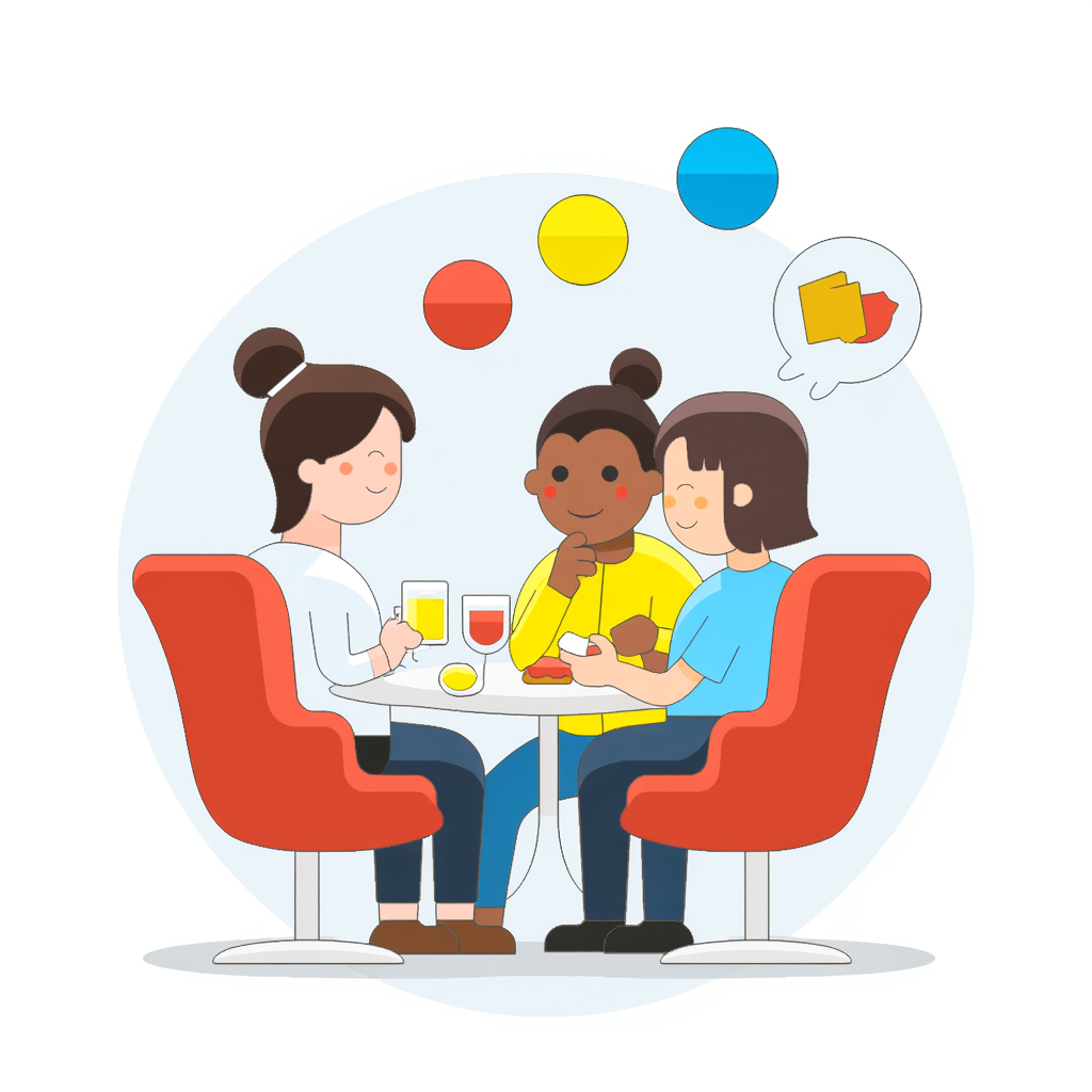 people talking at a party