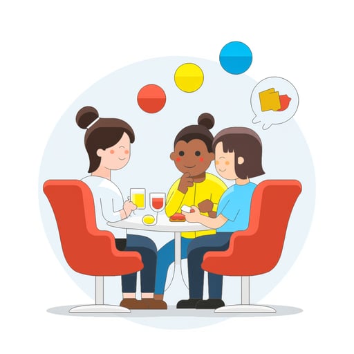 people talking at a party