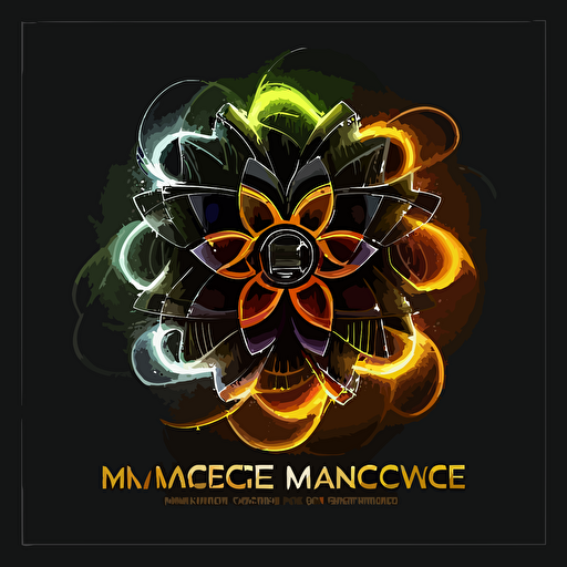 logo of magnetically induced power to gas process,simple,vector,science