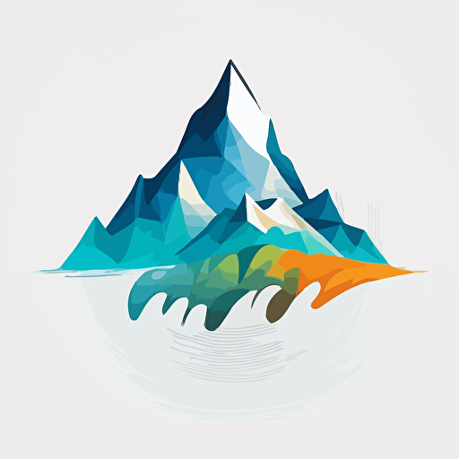 vector digital net mountain art, simple,, logo
