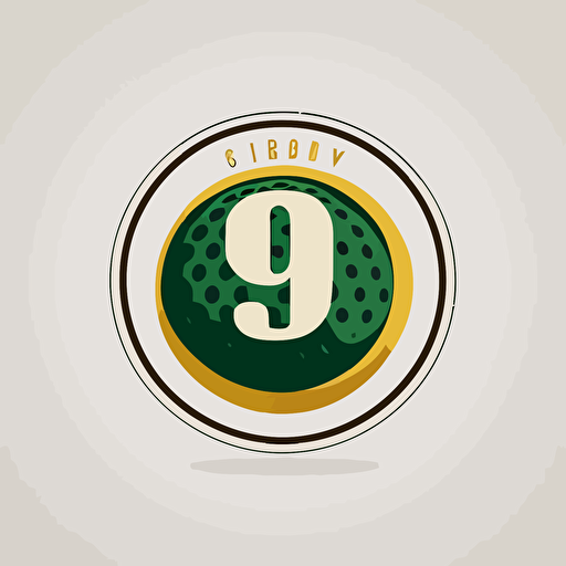 vector logo style golf course golf ball number 9 minimalist