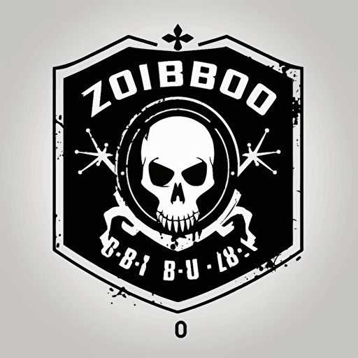 An Emblem for Football Club called Zorro Blanco. Initials ZOB. Vector logo. Simple. Unreal Engine. White background.