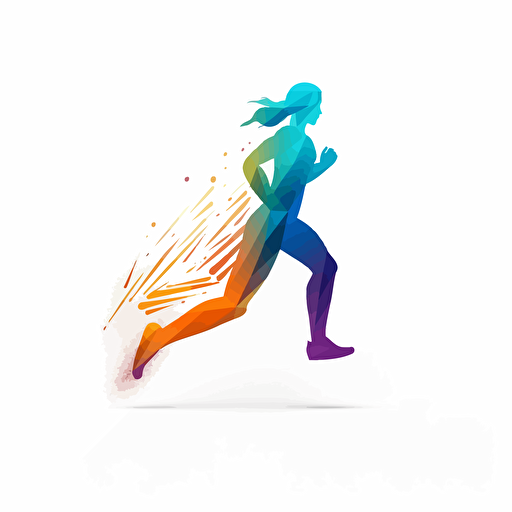 a vector logo visualizing a runner’s high, minimal, on white background