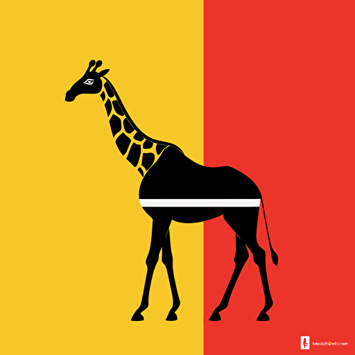 flag of fictional african country flat vector red yellow black masai giraffe logo emblem