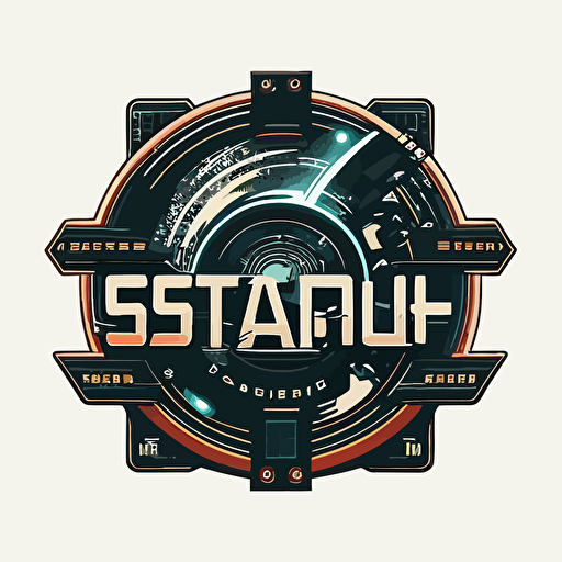 sci-fi logo flat vector hd