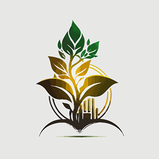 corporate plant logo symbolic vector image