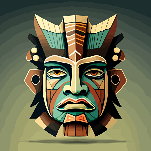 a totem cartoon face in vector mode