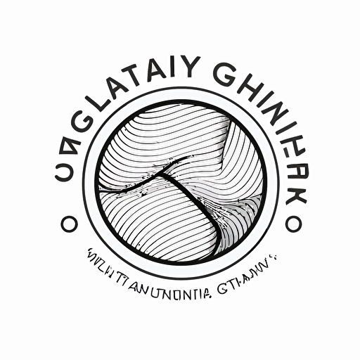 simple vector logo of gravity fabric, line, white background