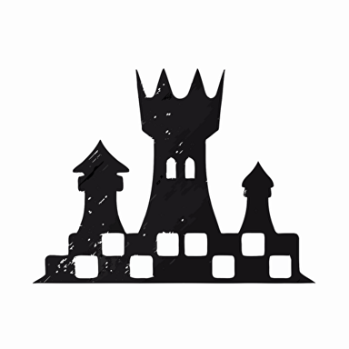 a castle chess icon, simple, basic shapes, vector, clean white background