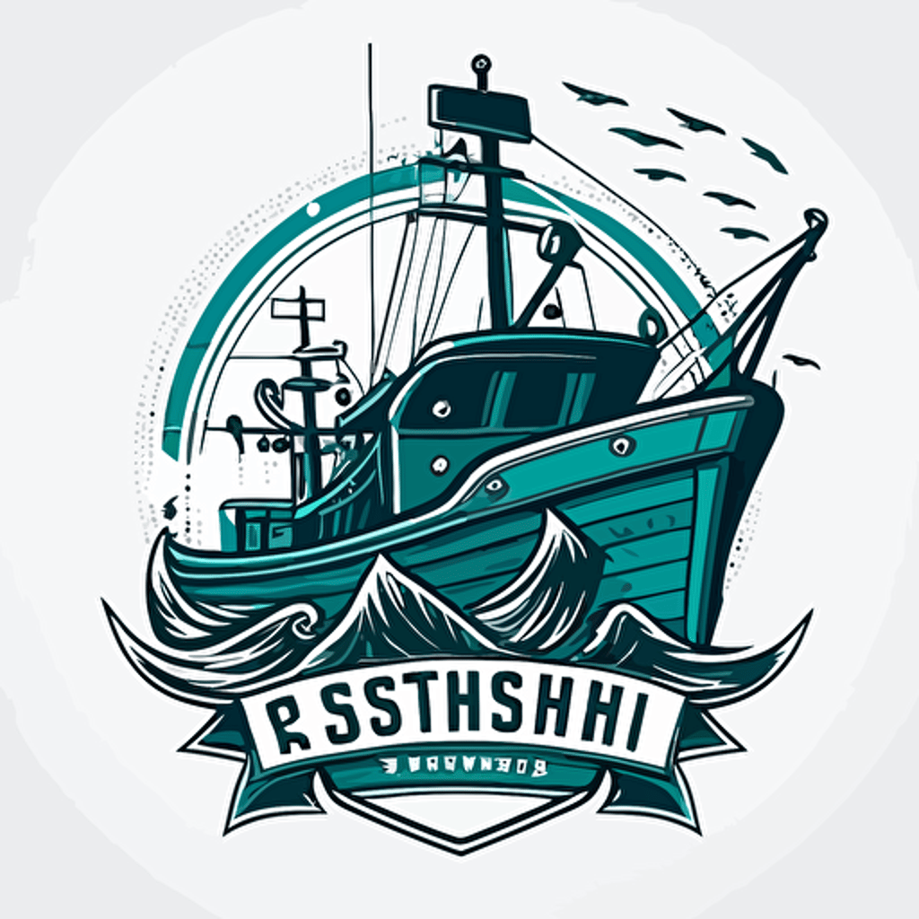 design fishing ship logo simple vector