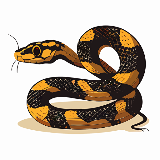 a flat vector image of a snake whose tail never overlaps