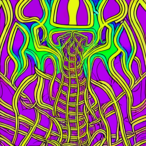 trippy psychedelic mushrooms illustration vector art alex grey