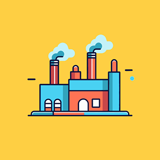 factory icon, vector, flat background, one color, minimalist