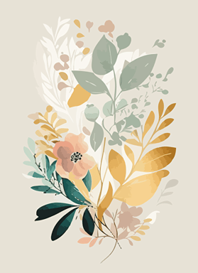 painting of A simple and elegant floral design with pastel colors, vector style