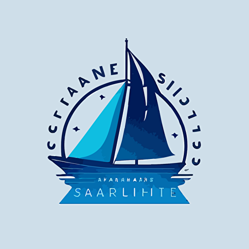 sailboat adventures trading marketplace startup logo, blue, vector, modern, minimalistic