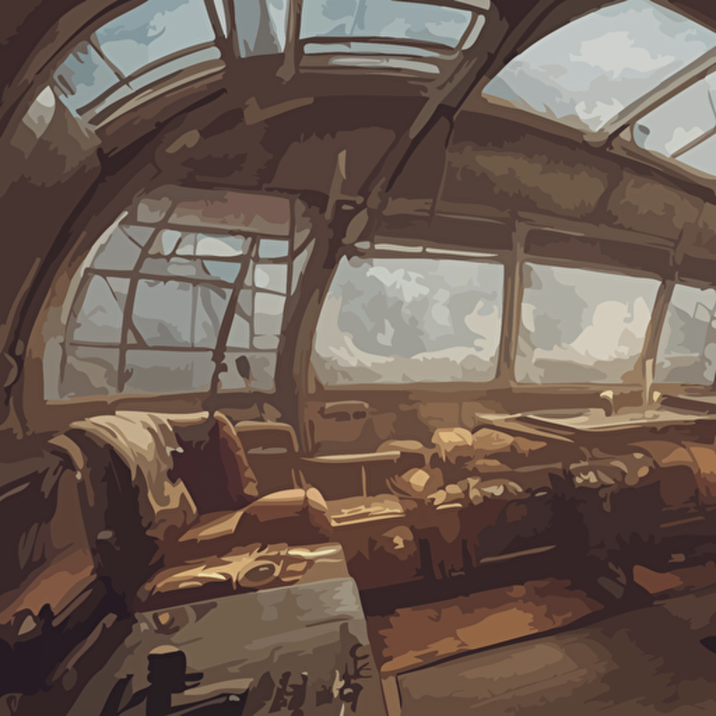 interior steampunk zeppelin inhabited pretty women giant pangolin dressed 3d scene render ultra realistic zenith view greg rutkowski artstation cgsociety level design unreal engine 3d scene render ultra realistic zenith view enki bilal style