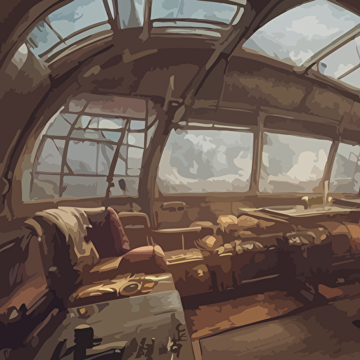 interior steampunk zeppelin inhabited pretty women giant pangolin dressed 3d scene render ultra realistic zenith view greg rutkowski artstation cgsociety level design unreal engine 3d scene render ultra realistic zenith view enki bilal style