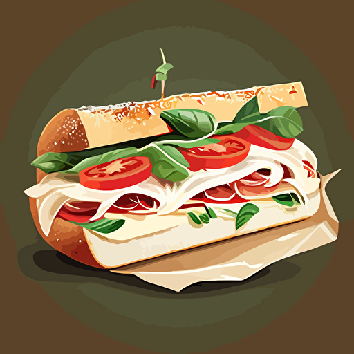 elegant, italian sandwich, vectorial,
