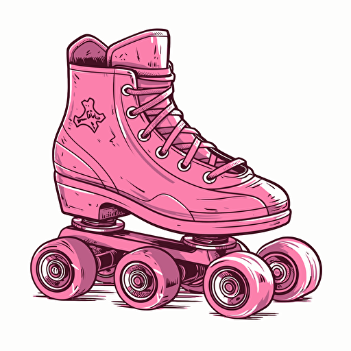 cartoon pink quad skate vector artwork, white background