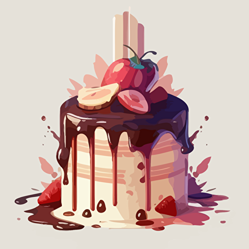 birthday cake, vector, game art, white background