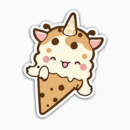 kawaii Carpincho, sticker, vector, white background, contour, cartoon style
