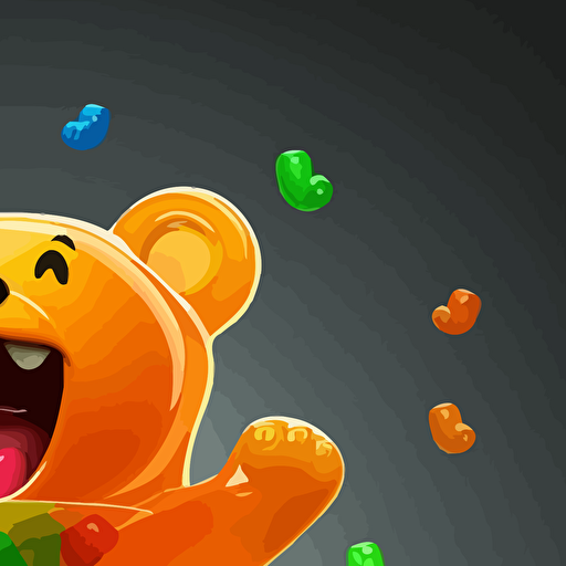 happy gummy bear, vector image, colorfull