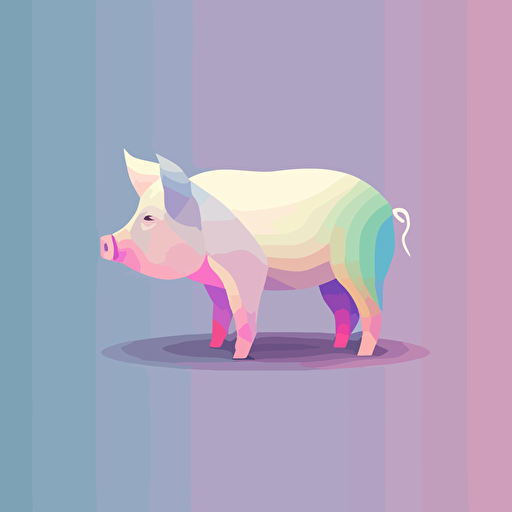 pig, vector, color background, illustration minimalism, vector, pastel colors
