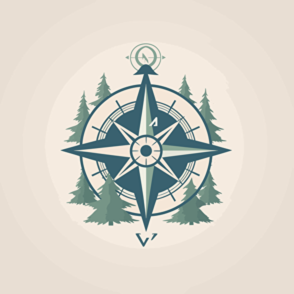 very simple logo for compass life, vector flat, PNG, SVG, flat shading, solid background, mascot, logo, vector illustration, masterwork, 2D, simple, illustrator