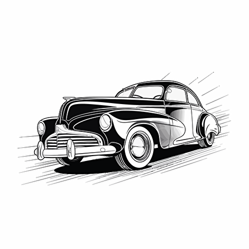 Car design, no background, vector, simple, black, line drawing