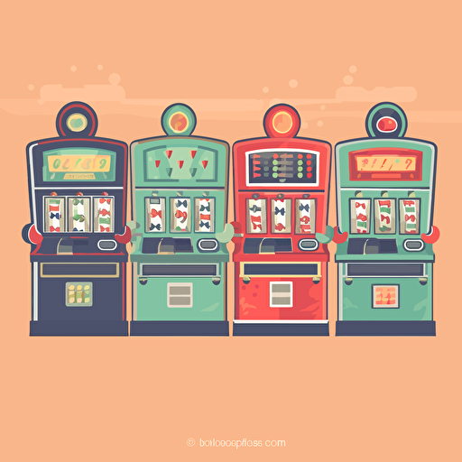 Background with slot machines in vector style