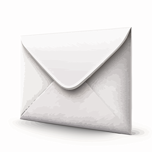 a simple white envelop in a vector art style on a white background
