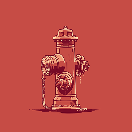 expliding hydrant red wine vector simple drawing, no text, solid color background
